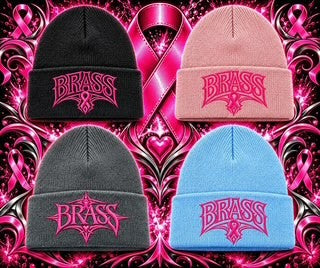 Brass Breast Cancer Awareness Beanies