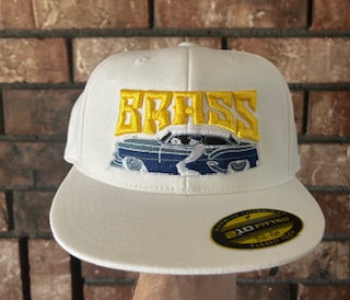 Brass Signature 3D Embroidery Cap: Lowrider Style White