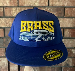 Brass Signature 3D Embroidery Cap: Lowrider Style Blue and Gold