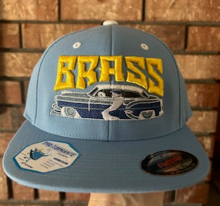 Brass Signature 3D Embroidery Cap: Lowrider Style Light Blue
