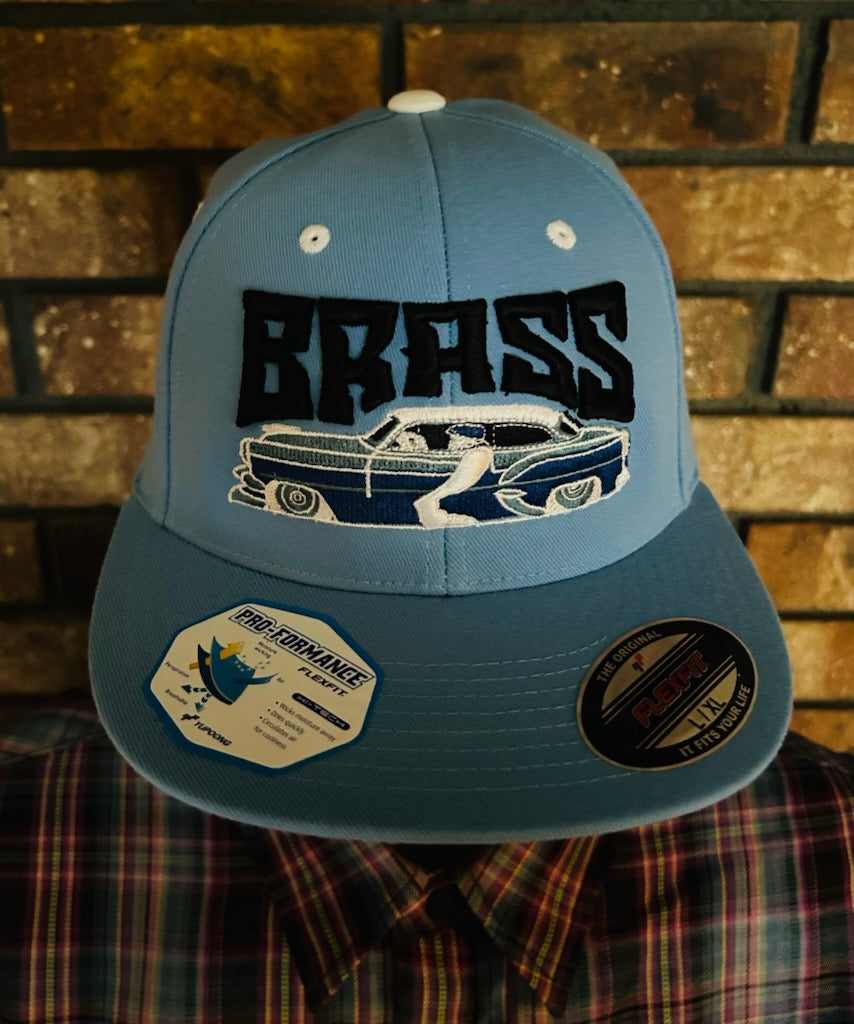 BRASS Signature 3D Embroidery Cap: Lowrider Style Light Blue